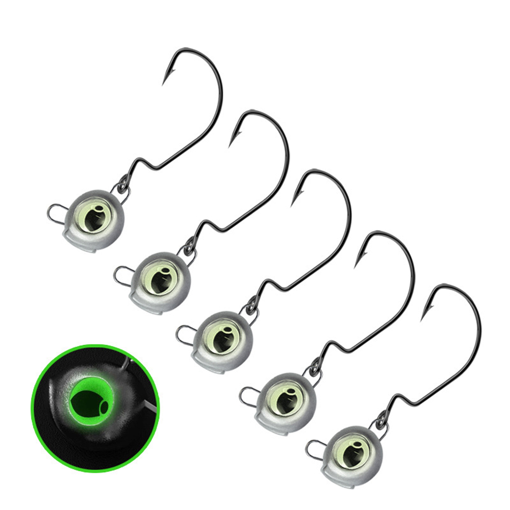 Fishing Hook Weedless - 10pcs Weedless Jig Heads with Glow