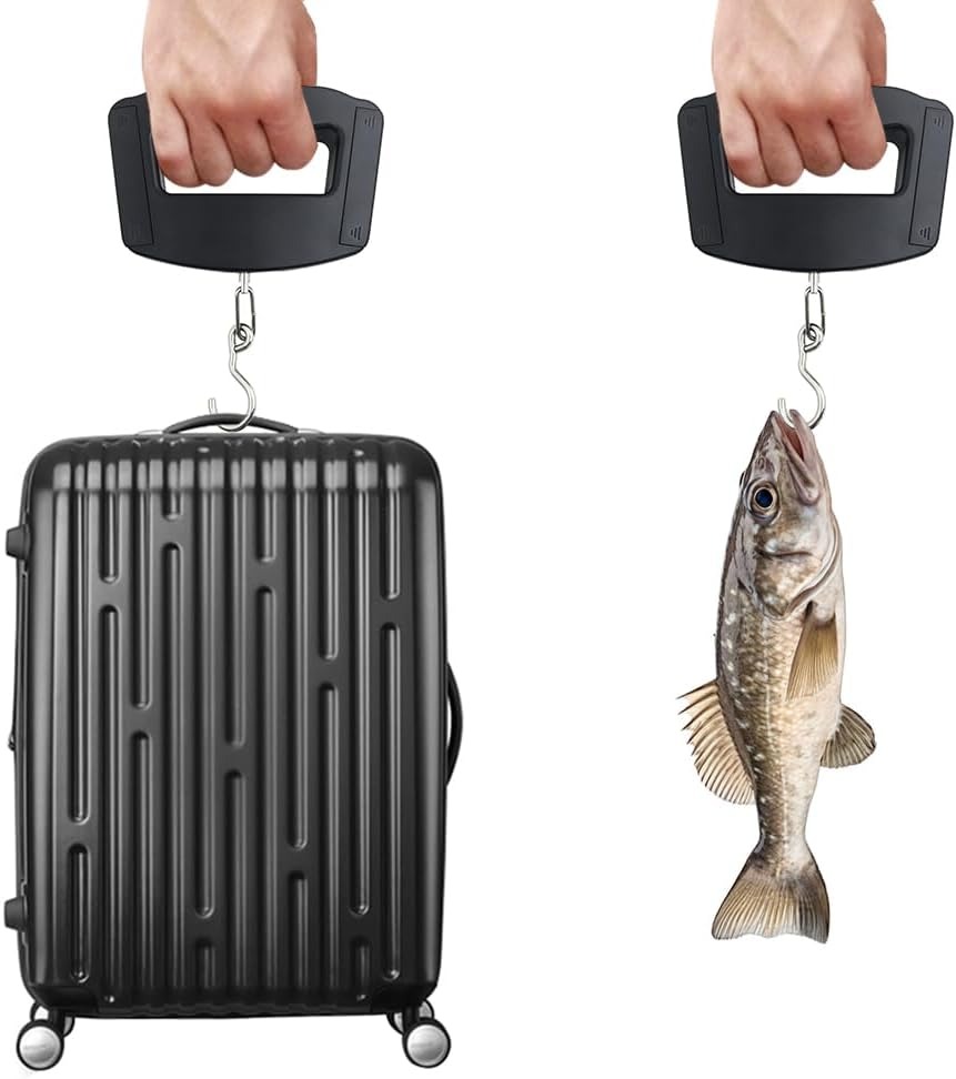 Fishing Hook Stainless Steel - 50kg Portable Handheld Digital Luggage Scale,