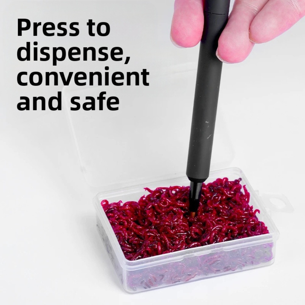 Fishing Hook Size - Red worm baiting device for fishing