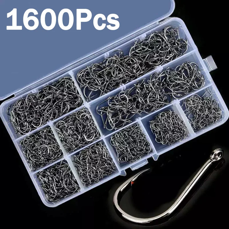 Fishing Hook Circle - 50-1600Pcs/BoxFishing Hooks Carbon Steel Strong Sharp