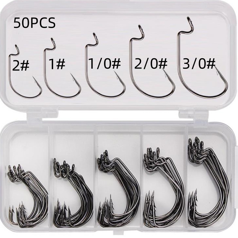 Fishing Hook Jig - 50Pcs/Box High Carbon Steel Fishing Hooks
