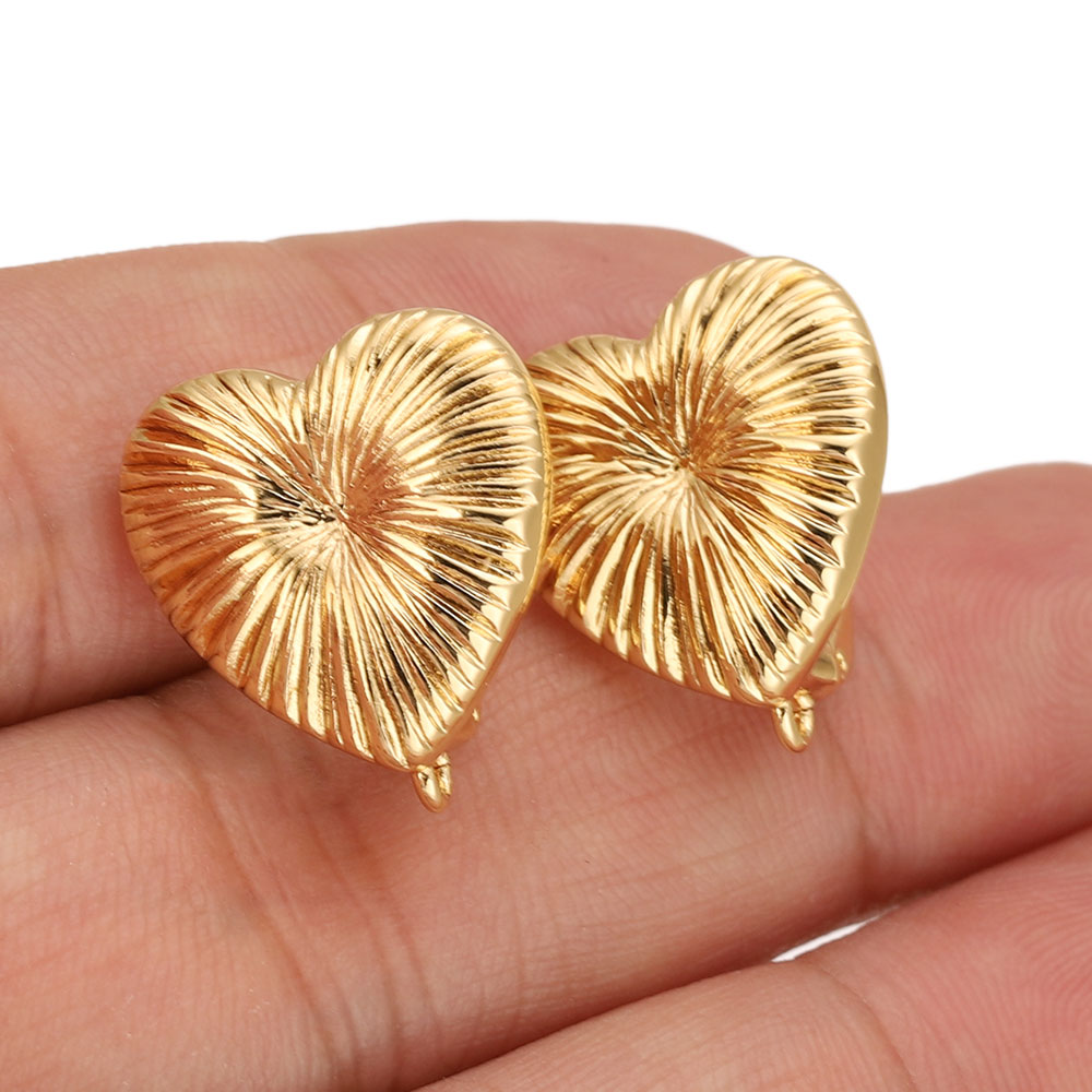 Fishing Hook - 2/4/6pcs Texture Heart Leverback Earring Hooks