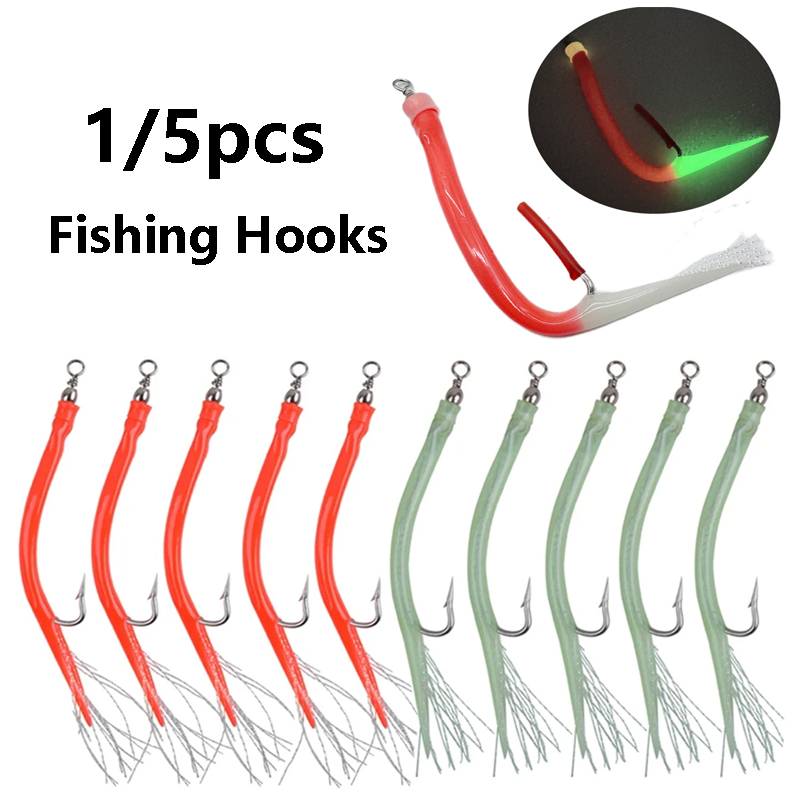 1/5Pcs CodfishFishing Eel Tube - đánh giá và giá Fishing Hook Offset