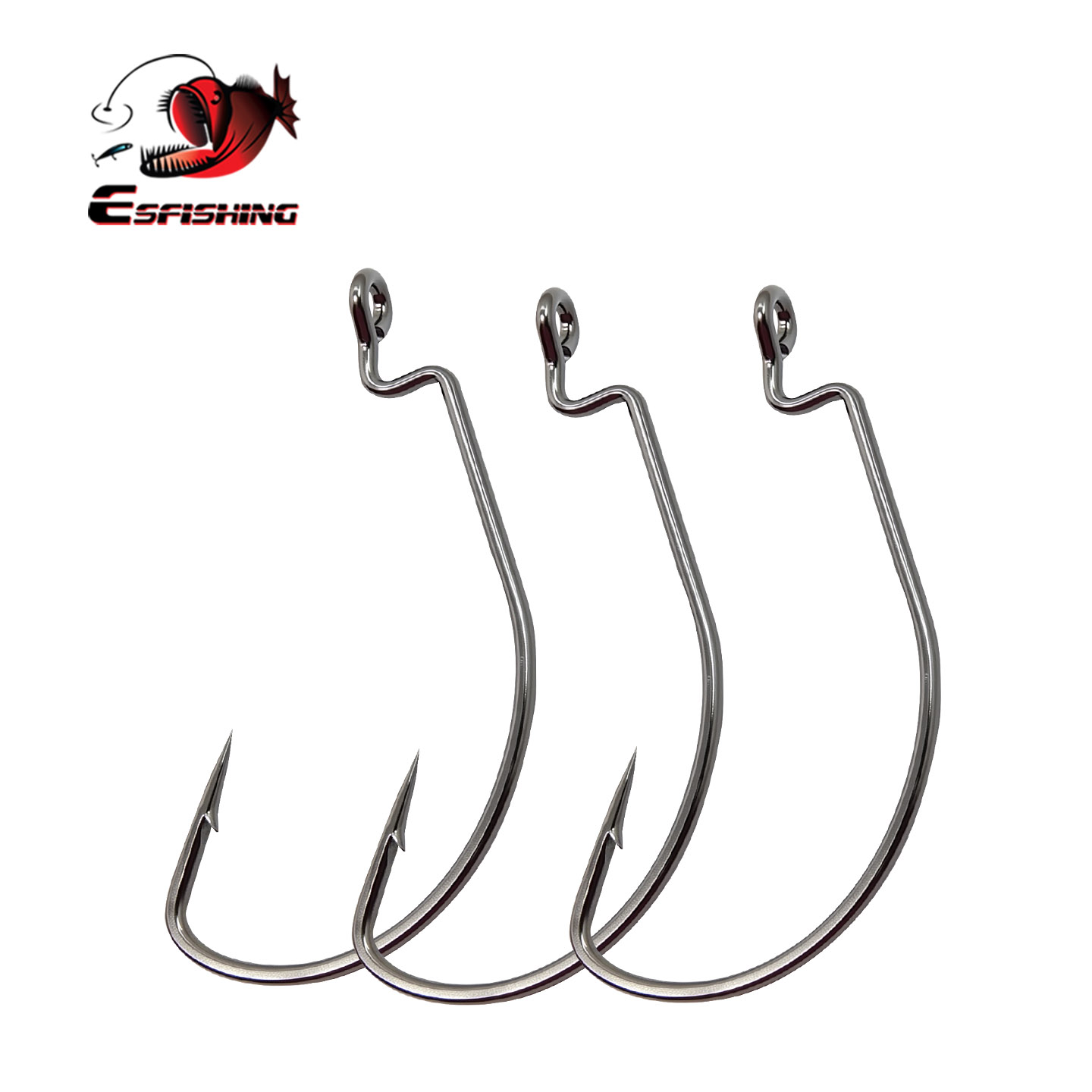 ESFISHING Bù Đắp Móc Thép Carb - đánh giá và giá Fishing Hook Offset