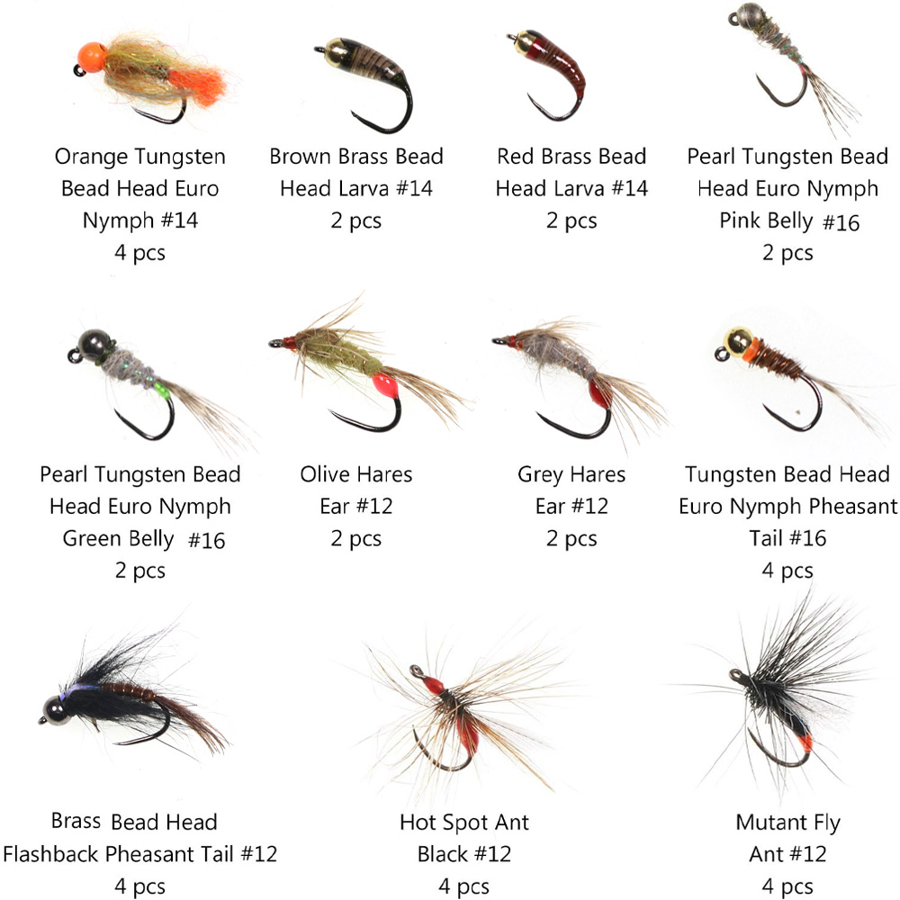 32PCS Nymph Flies Kit Trout Fi - đánh giá và giá Fishing Hook Barbless