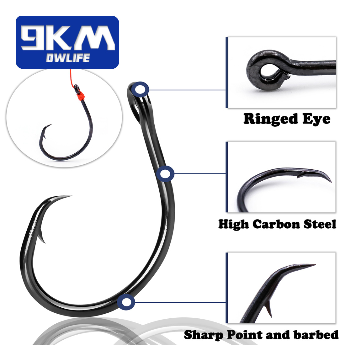 9KM 25-50Pcs Inline Wide Gap C - đánh giá và giá Fishing Hook Circle