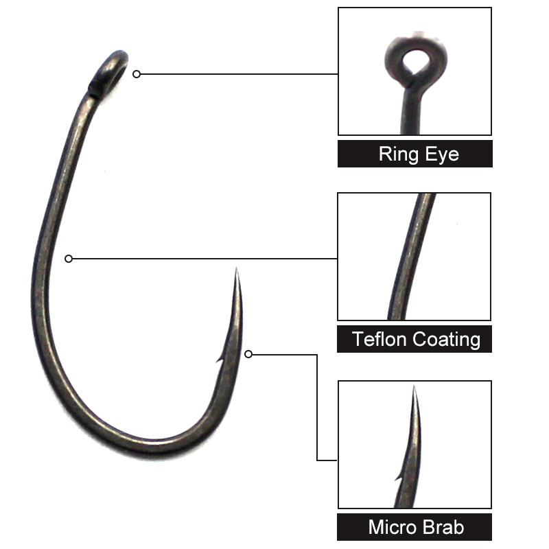 20 Cái/lốc Cá Chép Câu Cá PTFE - đánh giá và giá Fishing Hook Assortment