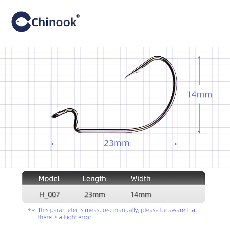 Chinook 20pcs Wide worm Texan  - đánh giá và giá Fishing Hook Offset