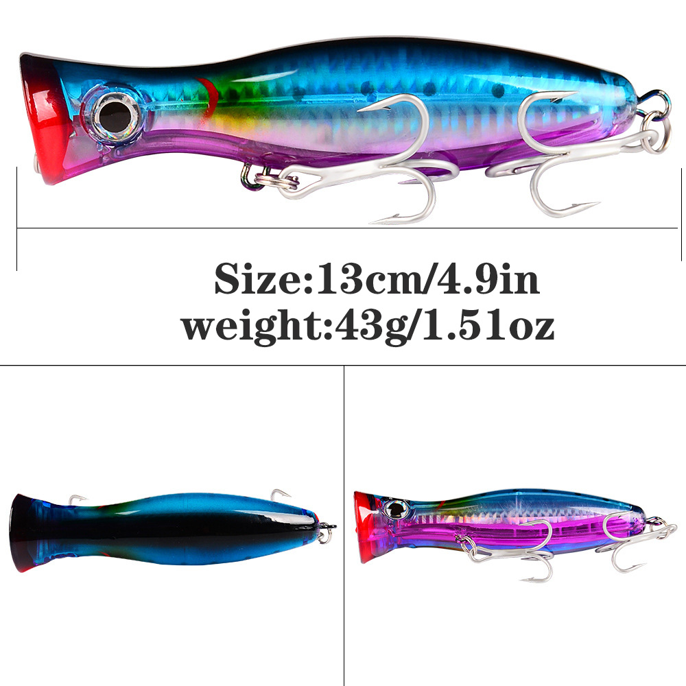 PROBEROS 1pc 13cm 43g Popper F - đánh giá và giá Fishing Hook Treble