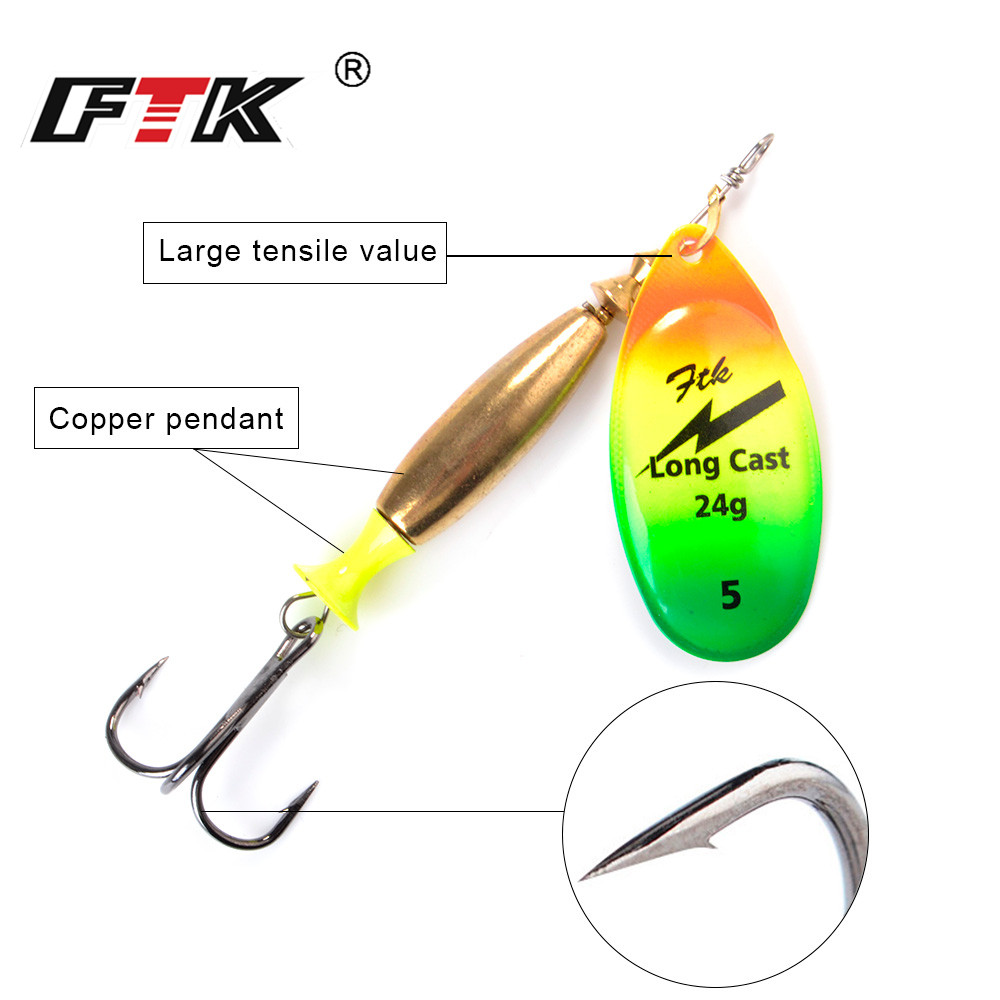 FTK 1 Cái 18G/24G Spinner Mồi  - đánh giá và giá Fishing Hook Treble