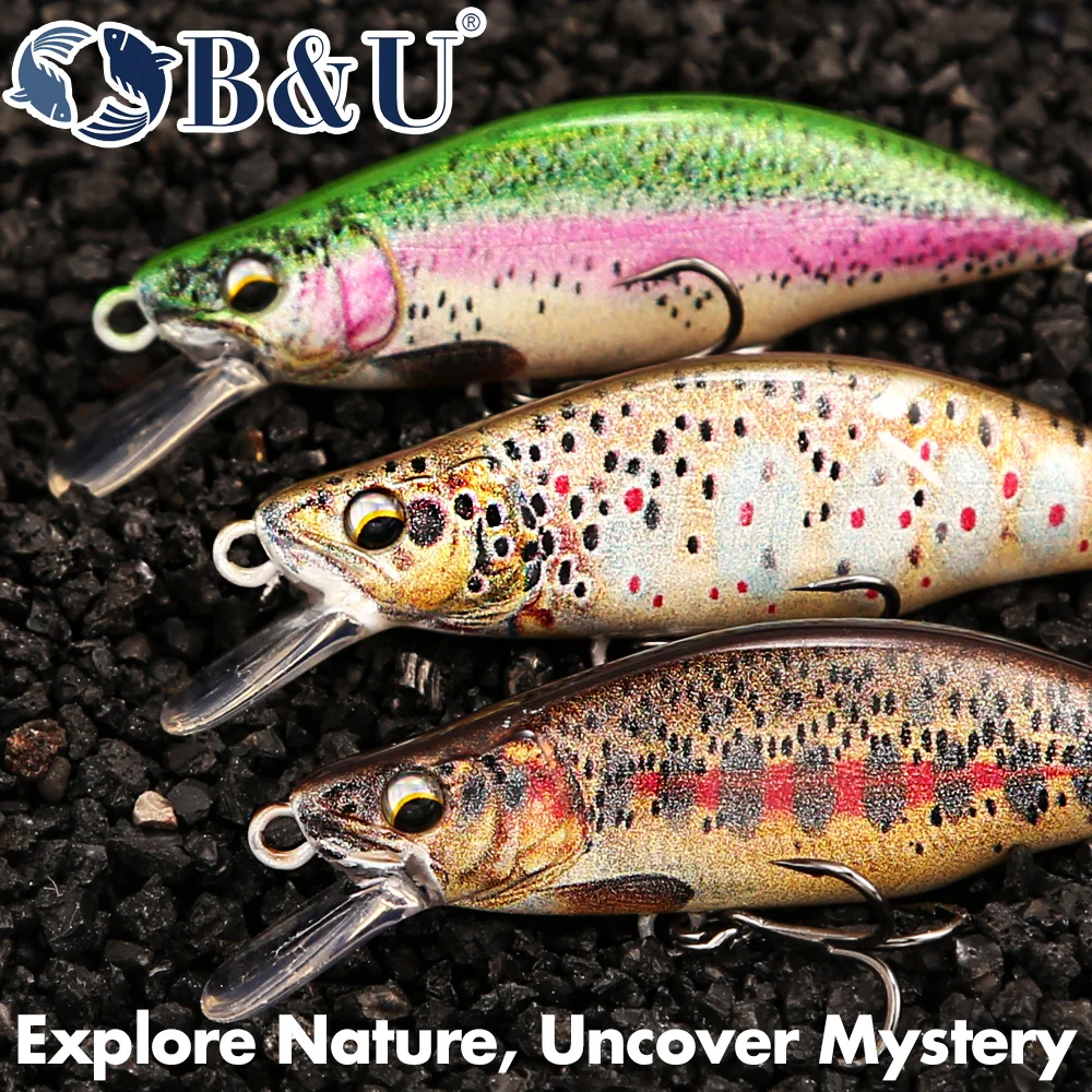 B&U Trout Pattern Hard Bait Si - đánh giá và giá Fishing Hook Treble