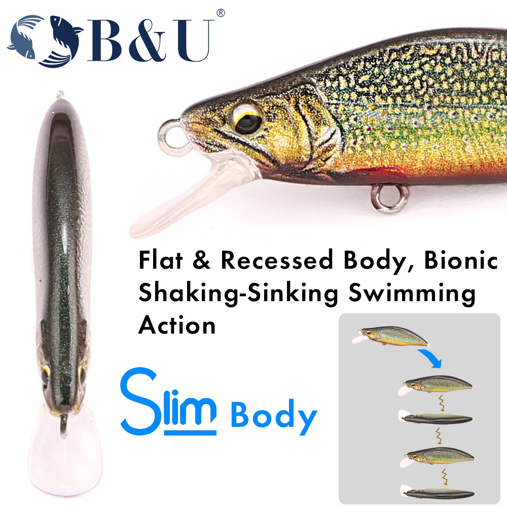 B&U Trout Pattern Hard Bait Si - đánh giá và giá Fishing Hook Treble