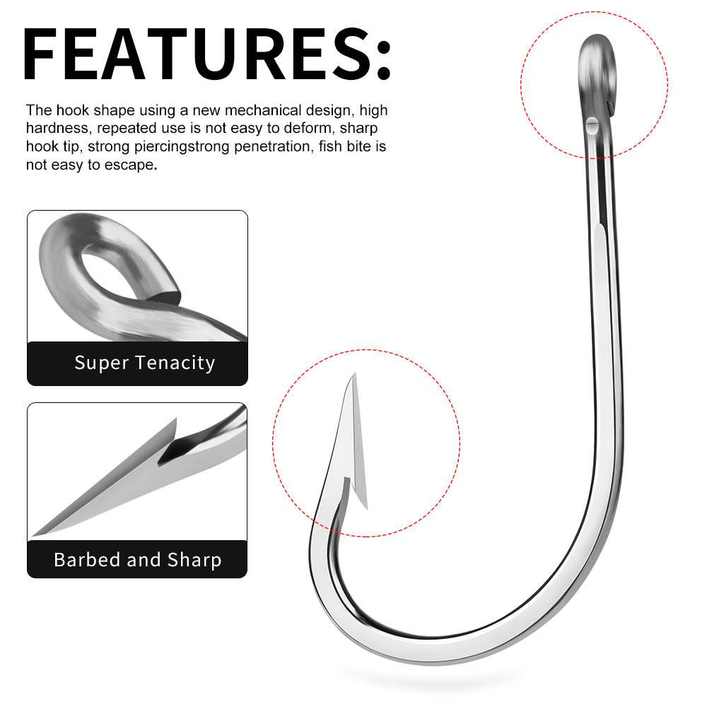 PROBEROS 5pcs Stainless Steel  - đánh giá và giá Fishing Hook Circle
