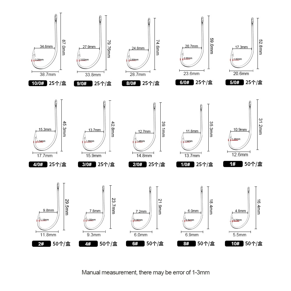 FTK Fishing Hooks 1-10#50PCS 1 - đánh giá và giá Fishing Hook Offset