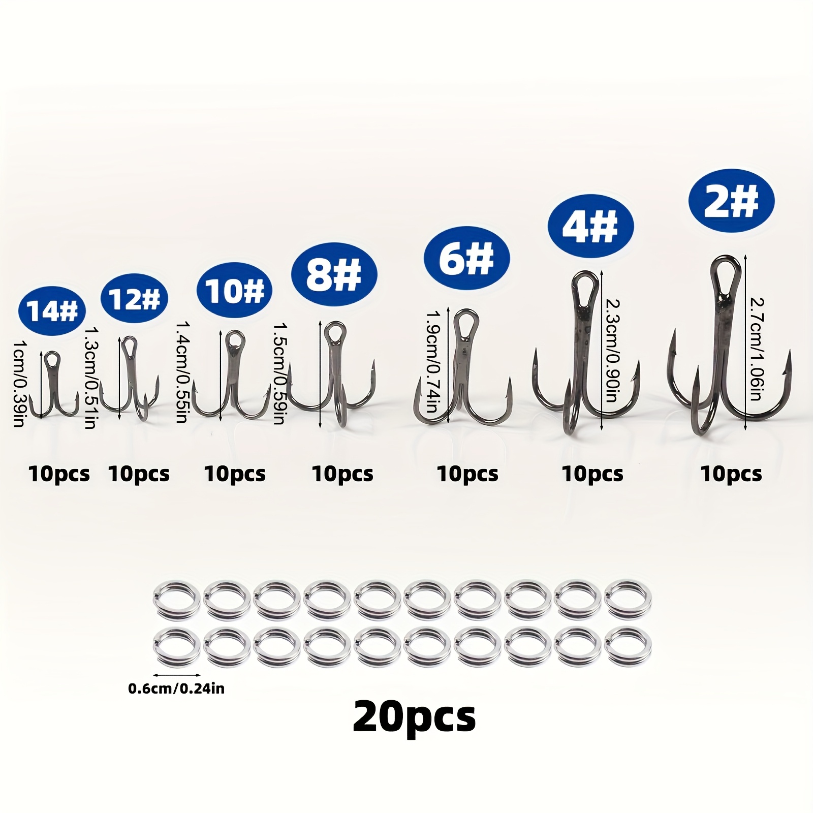 90pcs/set The lure triple-hook - đánh giá và giá Fishing Hook Circle