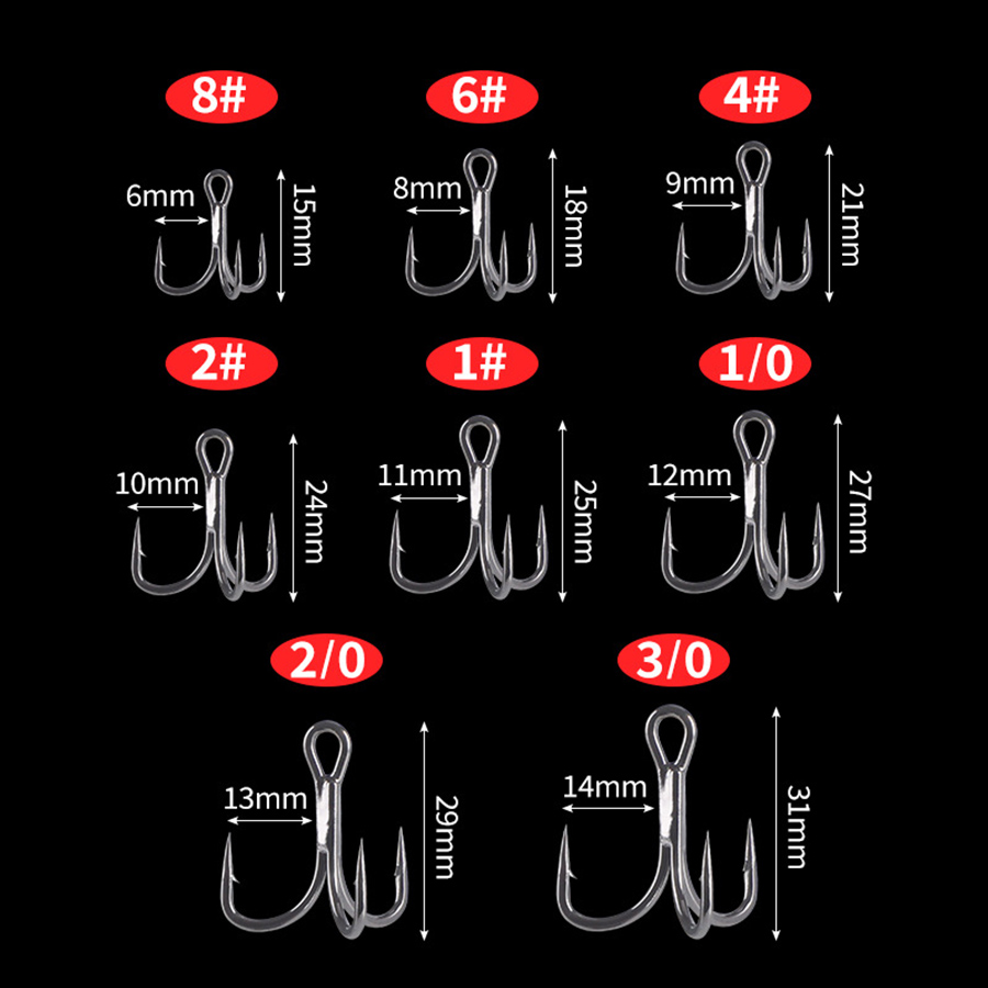 Câu Cá Móc Treble 6X Mạnh Thép - đánh giá và giá Fishing Hook Assortment